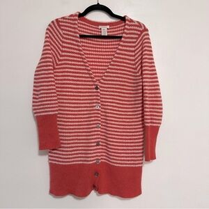 Sundance Lambswool Blend Striped Longline Cardigan Size Small